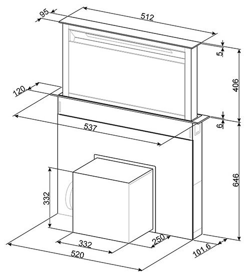 Встраиваемая вытяжка Smeg KDD60VXE-2