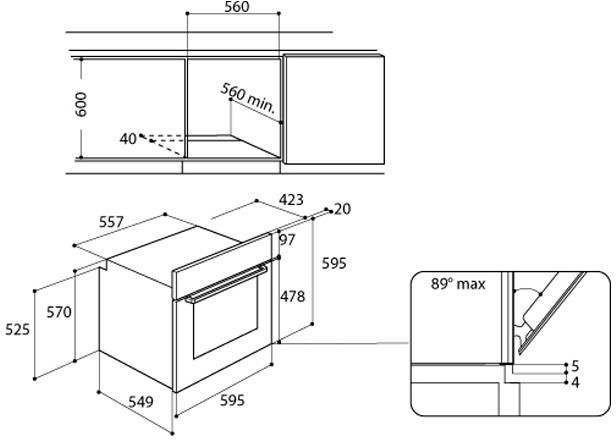Встраиваемый электрический духовой шкаф Indesit IFW 3544 JH IX