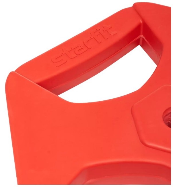 Диск обрезиненный Starfit BB-205 10 кг, d=26 мм, красный с хватами Диск обрезиненный Starfit BB-205 10 кг, d=26 мм, красный с хватами