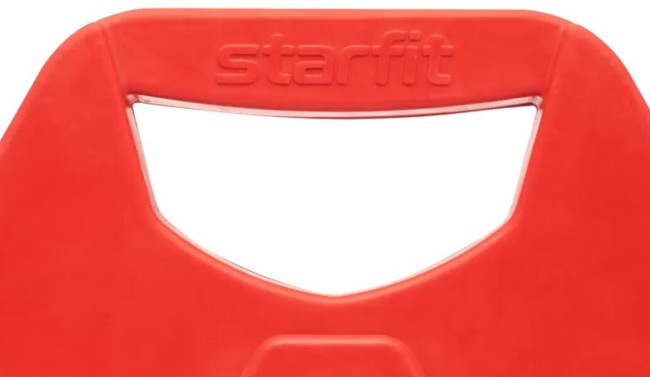 Диск обрезиненный Starfit BB-205 10 кг, d=26 мм, красный с хватами Диск обрезиненный Starfit BB-205 10 кг, d=26 мм, красный с хватами