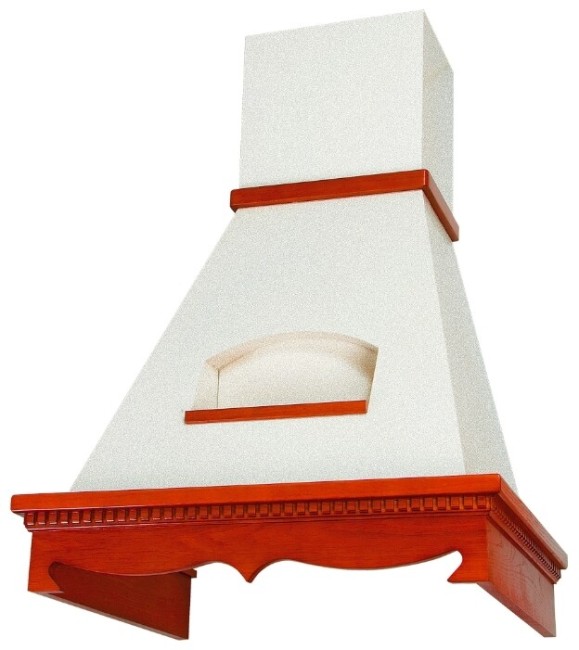 Каминная вытяжка Elikor Бельведер 90 золотой антик/дуб рустика