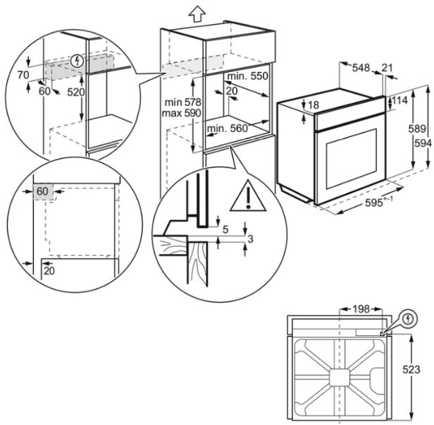 Встраиваемый электрический духовой шкаф Electrolux OEF5H50Z