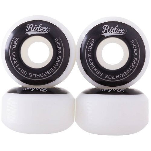 Комплект колес для скейтборда Ridex SB 100А 55*32 белый/черный
