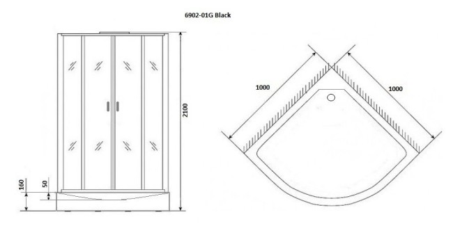 Душевая кабина Niagara NG-6902-01G black