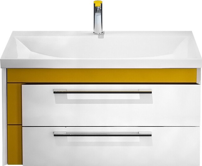 Тумба с раковиной Iddis Color Plus 90 (COL90Y0i95K) белый/горчичный