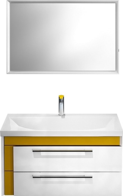 Тумба с раковиной Iddis Color Plus 90 (COL90Y0i95K) белый/горчичный