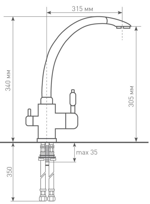 Смеситель для мойки Zigmund & Shtain ZS 1500 топленое молоко
