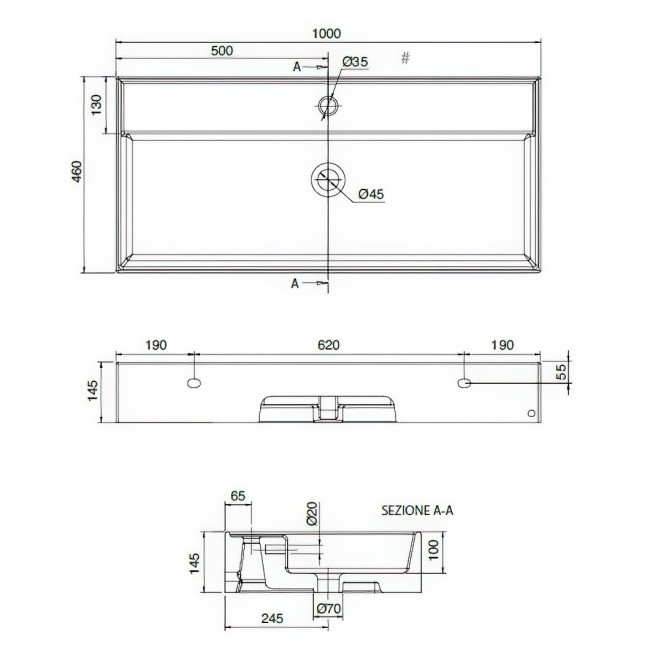 Раковина Scarabeo TEOREMA 2.0 5106/R-100A