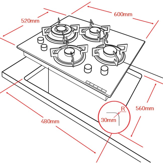 Встраиваемая газовая варочная панель Ginzzu HCG-441 белый Встраиваемая газовая варочная панель Ginzzu HCG-441 белый