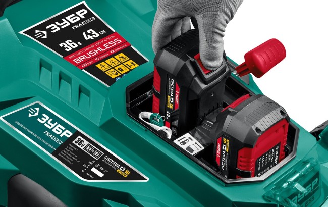 Газонокосилка аккумуляторная Зубр ГКЛ-4336