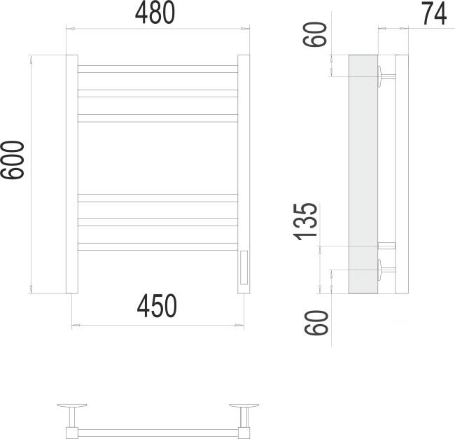 Электрический полотенцесушитель Terminus Сицилия П6 450х600 КС белый матовый