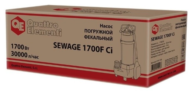 Фекальный насос Quattro Elementi Sewage 1700F Ci