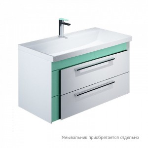 Тумба с раковиной Iddis Color Plus 90 (COL90M0i95K) белый/мятный
