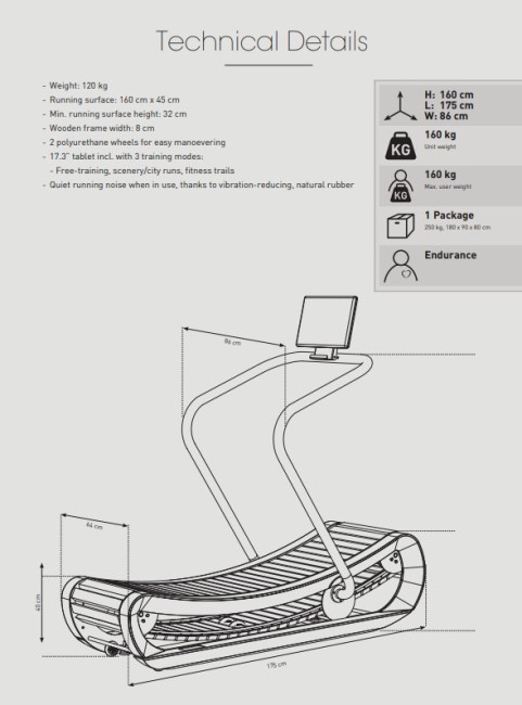 Беговая дорожка NOHrD Sprintbok орех (23103)