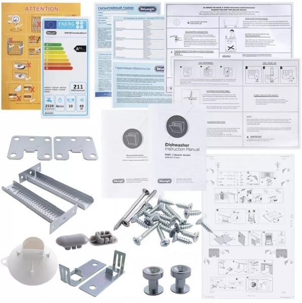 Встраиваемая посудомоечная машина Delonghi DDW06F granate platinum
