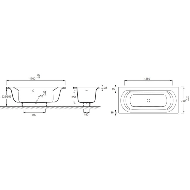 Ванна акриловая Jacob Delafon Elise 170x75 (E60279RU-01) Ванна акриловая Jacob Delafon Elise 170x75 (E60279RU-01)