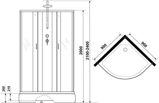 Душевая кабина Niagara NG-6501-14BKTG Душевая кабина Niagara NG-6501-14BKTG