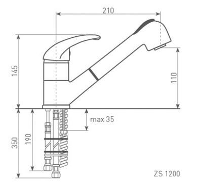 Смеситель для мойки Zigmund & Shtain ZS 1200 молодое шампанское Смеситель для мойки Zigmund & Shtain ZS 1200 молодое шампанское