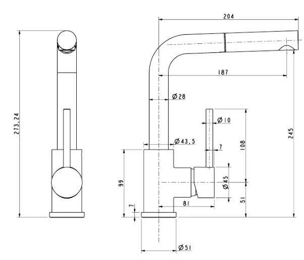 Смеситель для кухни Paulmark KASSEL гранит, черный металлик Смеситель для кухни Paulmark KASSEL гранит, черный металлик