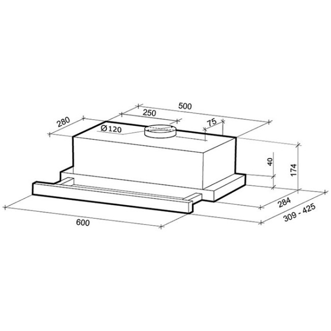 Встраиваемая вытяжка Shindo Maya 60 1M W/WG PB