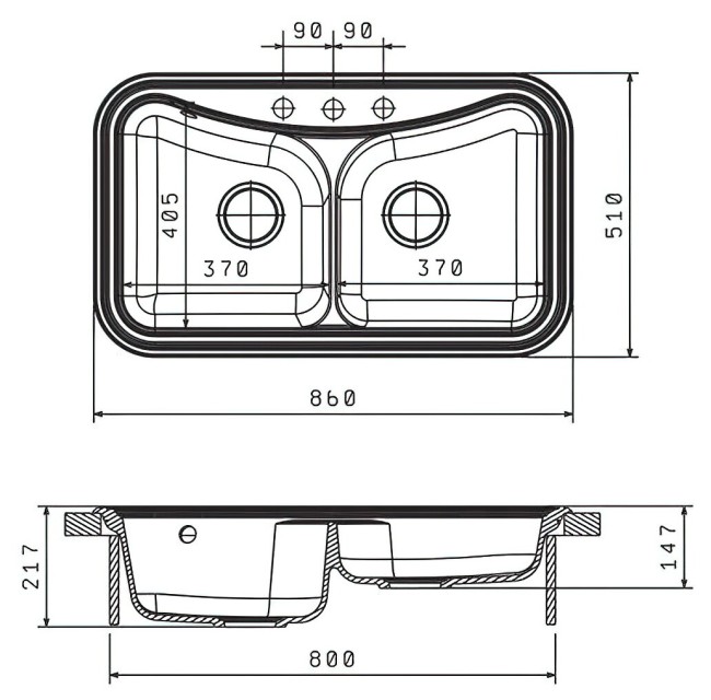 Кухонная мойка Florentina Крит-860 FG Кухонная мойка Florentina Крит-860 FG