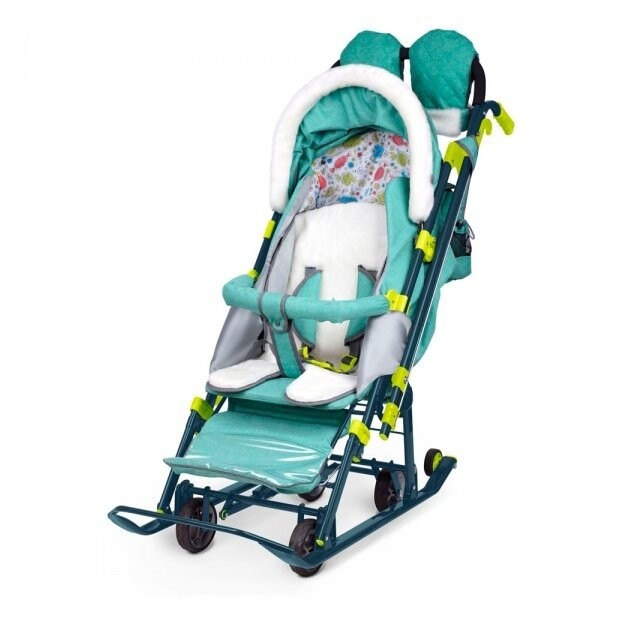 Санки-коляска Ника Детям 7-3 синий джинс