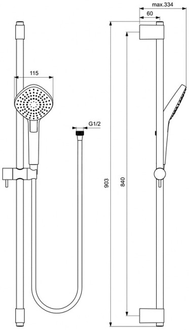 Душевой гарнитур Ideal Standard Idealrain Evo Jet Diamond L3 B2238AA