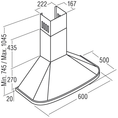 Каминная вытяжка Cata Neblia 600 negra