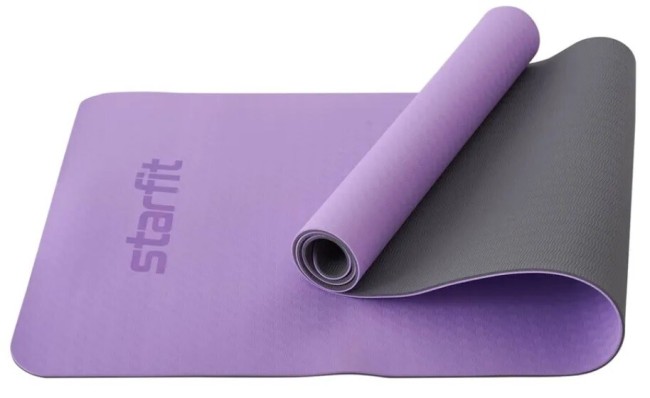 Коврик для йоги и фитнеса Starfit FM-201 TPE 0,6 см 173x61 см фиолетовый пастель/серый Коврик для йоги и фитнеса Starfit FM-201 TPE 0,6 см 173x61 см фиолетовый пастель/серый