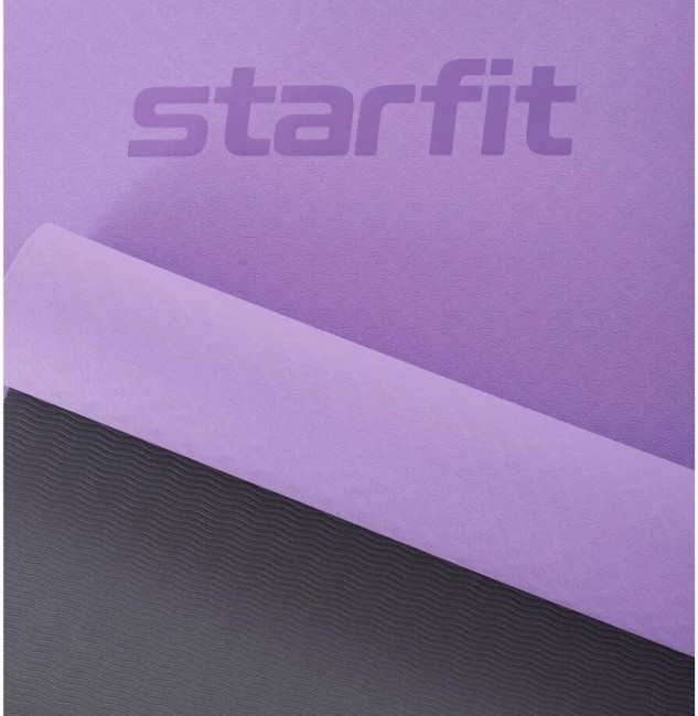 Коврик для йоги и фитнеса Starfit FM-201 TPE 0,6 см 173x61 см фиолетовый пастель/серый Коврик для йоги и фитнеса Starfit FM-201 TPE 0,6 см 173x61 см фиолетовый пастель/серый