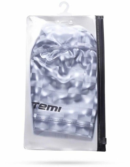 Шапочка для плавания Atemi PU120 серый 3D Шапочка для плавания Atemi PU120 серый 3D