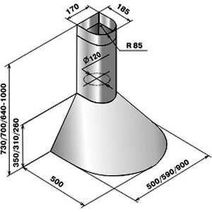 Каминная вытяжка Elikor Эпсилон 50 белый/серебряный кант