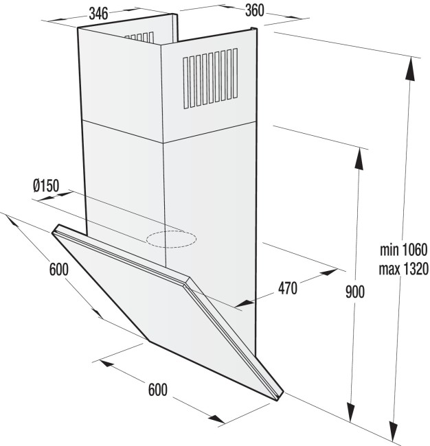 Каминная вытяжка Gorenje WHI661STX