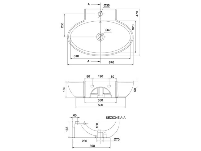 Раковина накладная Scarabeo PLANET (8109) White