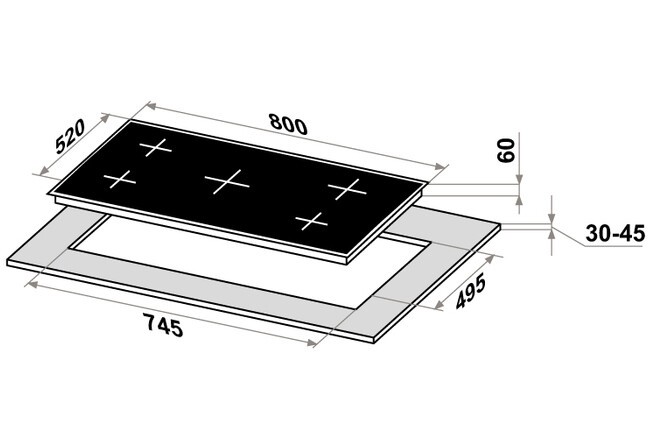 Встраиваемая индукционная варочная панель Maunfeld CVI804SFLGR
