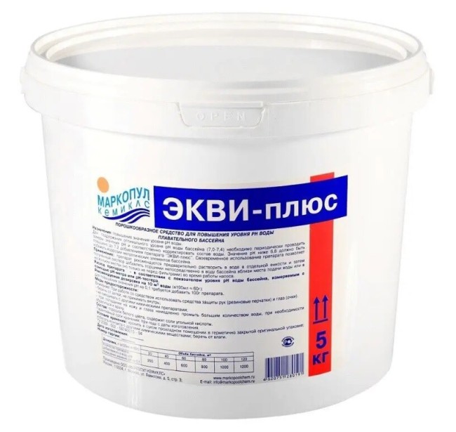 Гранулы для повышения уровня pH воды Маркопул Кемиклс ЭКВИ-ПЛЮС М49 5 кг