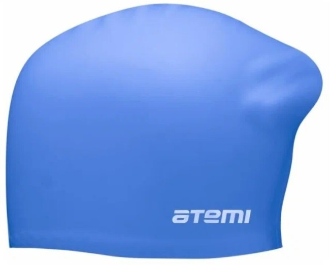 Шапочка для плавания Atemi LC-06 силикон, д/длин.волос, синий