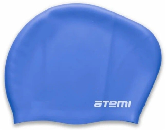 Шапочка для плавания Atemi LC-06 силикон, д/длин.волос, синий