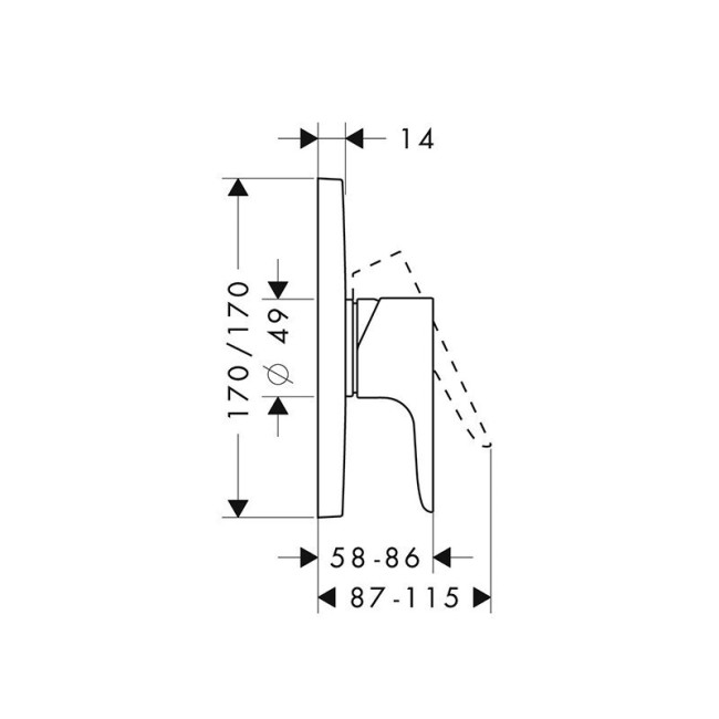 Смеситель для душа Axor Citterio M к ibox Universal (34625000)