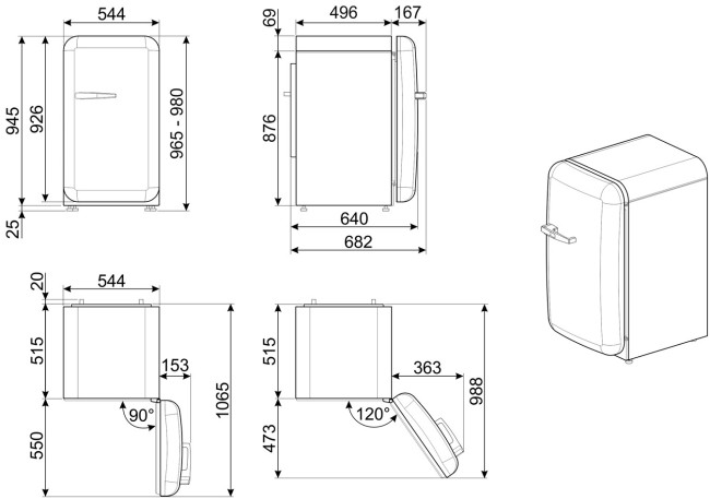 Холодильник Smeg FAB10RDUJ2 Холодильник Smeg FAB10RDUJ2
