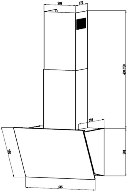 Каминная вытяжка Hebermann HBKH 45.5 B