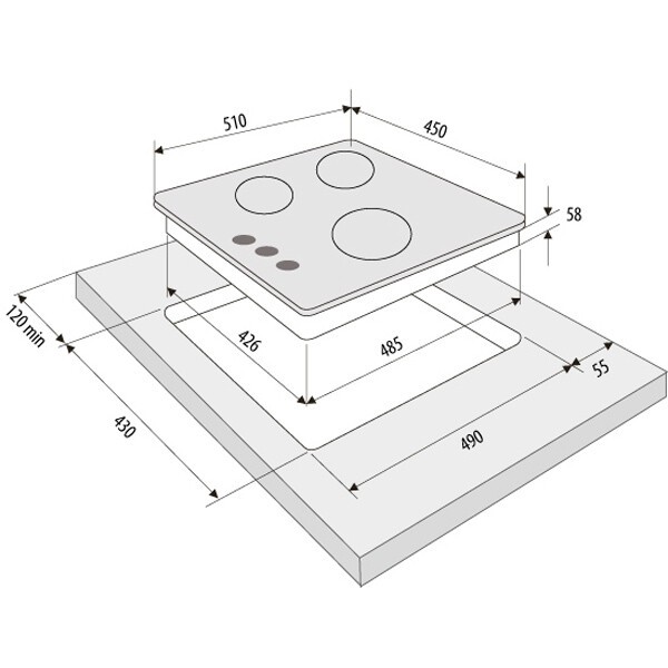 Встраиваемая газовая варочная панель Fornelli PGA 45 Fiero WH Встраиваемая газовая варочная панель Fornelli PGA 45 Fiero WH