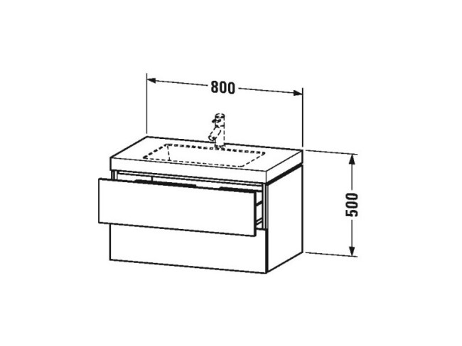 Тумба с раковиной Duravit L-CUBE (LC6927O5353) каштан темный