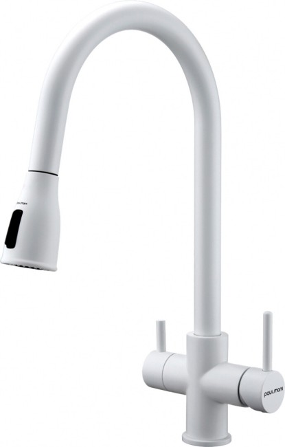 Смеситель для кухни Paulmark LANGE белый матовый Смеситель для кухни Paulmark LANGE белый матовый
