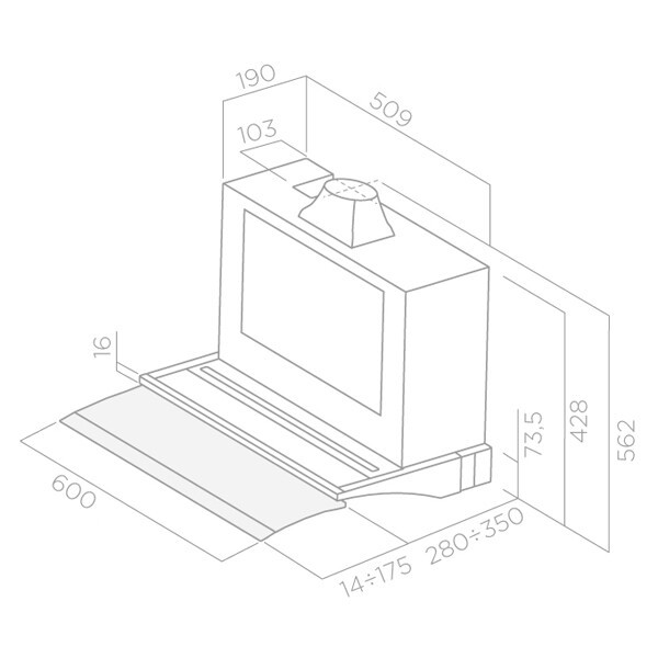 Встраиваемая вытяжка Elica Glide IX/A/60 Встраиваемая вытяжка Elica Glide IX/A/60