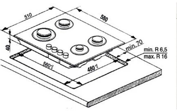 Встраиваемая газовая варочная панель Indesit THPM 642 IX/I