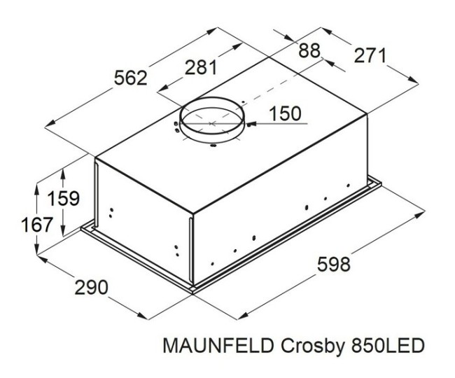 Встраиваемая вытяжка Maunfeld Crosby 850LED белый Встраиваемая вытяжка Maunfeld Crosby 850LED белый