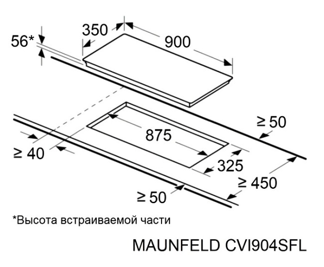 Встраиваемая индукционная варочная панель Maunfeld CVI904SFLDGR