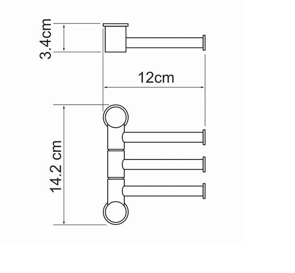 Держатель полотенец WasserKraft K-1053B тройной