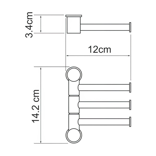 Держатель полотенец WasserKraft K-1053B тройной